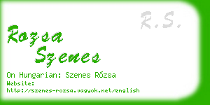 rozsa szenes business card